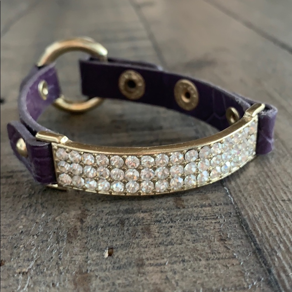 Plum leather diamond bracelet ✨